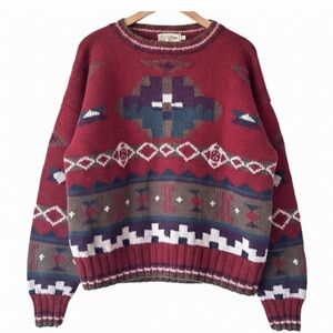 Vintage LL BEAN Southwest Aztec sweater Large